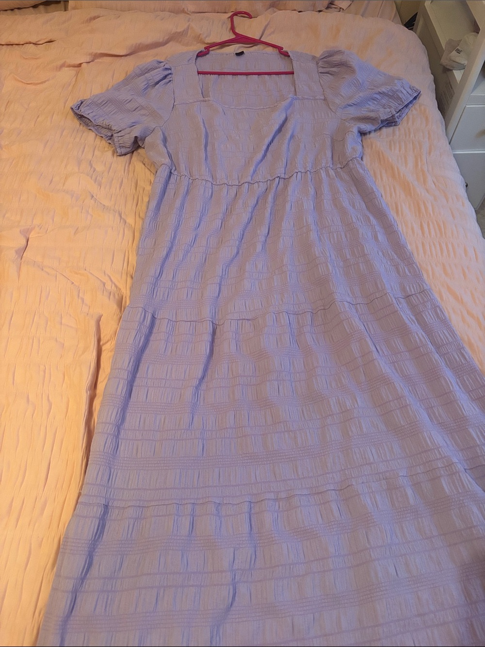 Lavender Square-Neck Tiered Maxi Dress - Women